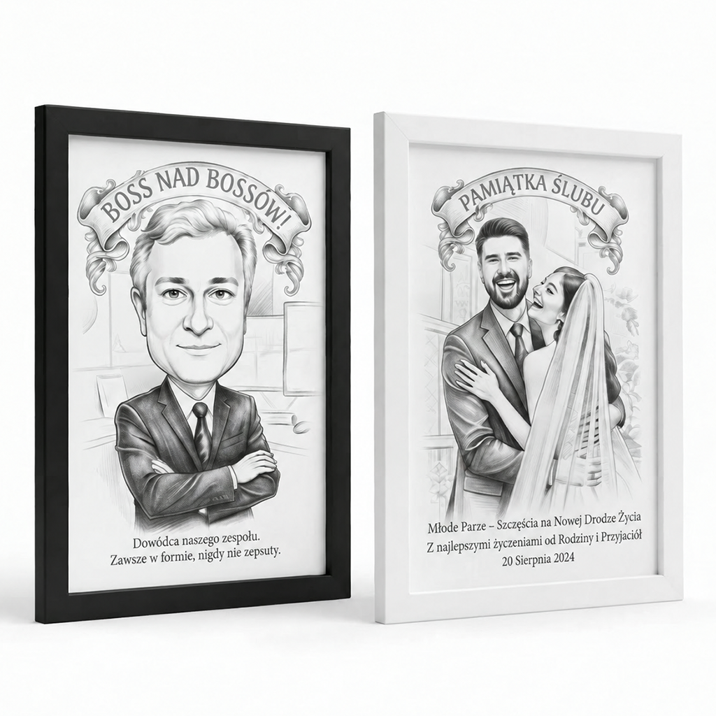 Personalizowany Portret w Stylu Szkicu ze zdjęcia - Prezent na Każdą Okazję