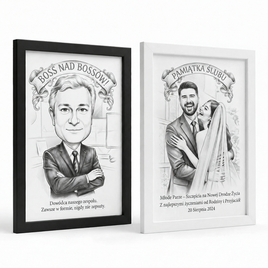 Personalizowany Portret w Stylu Szkicu ze zdjęcia - Prezent na Każdą Okazję